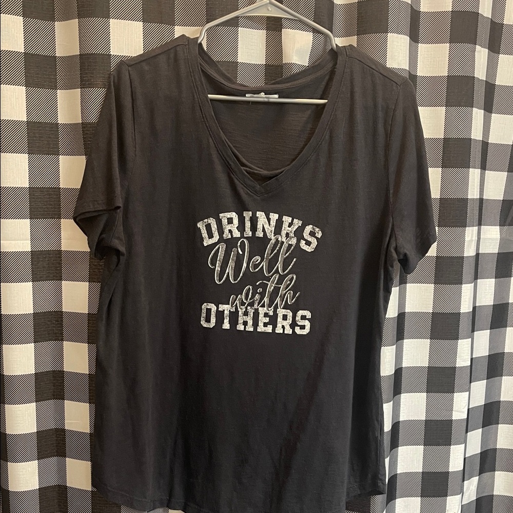 Maurices Black Tee with White Label